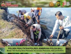 Gerakan Polisi Cegah Abrasi, Tanam Bakau Hijaukan Pantai Pekutatan