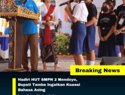 Hadiri HUT SMPN 2 Mendoyo, Bupati Tamba Ingatkan Kuasai Bahasa Asing