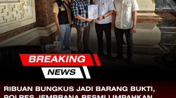 Ribuan Bungkus Jadi Barang Bukti, Polres Jembrana Resmi Limpahkan Perkara Rokok Ilegal Ke Bea Cukai Denpasar