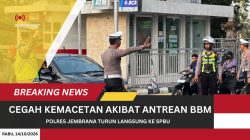 Kasat Lantas Polres Jembrana Turun Langsung ke SPBU, Atur Arus Kendaraan Cegah Kemacetan