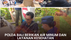 Tak Hanya Amankan Antrean BBM, Polda Bali Berikan Air Minum dan Layanan Kesehatan   