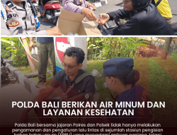 Tak Hanya Amankan Antrean BBM, Polda Bali Berikan Air Minum dan Layanan Kesehatan   